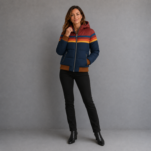 Luca Moretti | Retro Hooded Puffer Jacket For Women