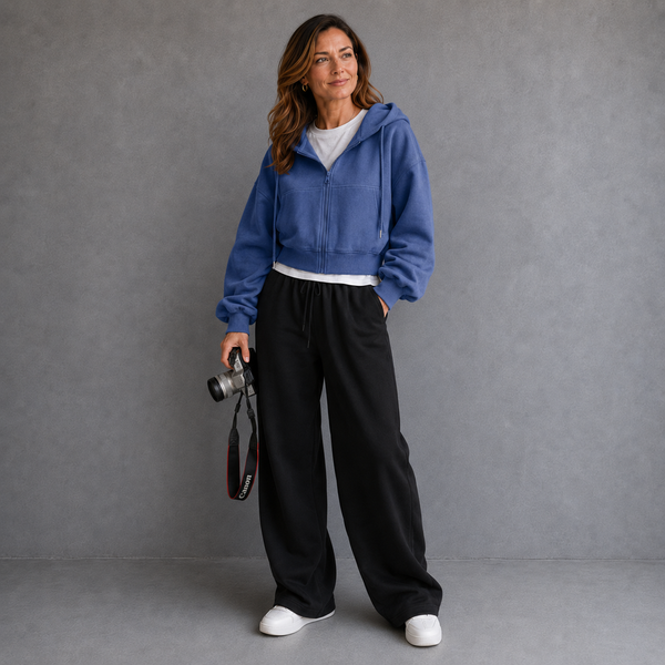 Sabrina Laurent | Cropped Zip-Up Hoodie For Women