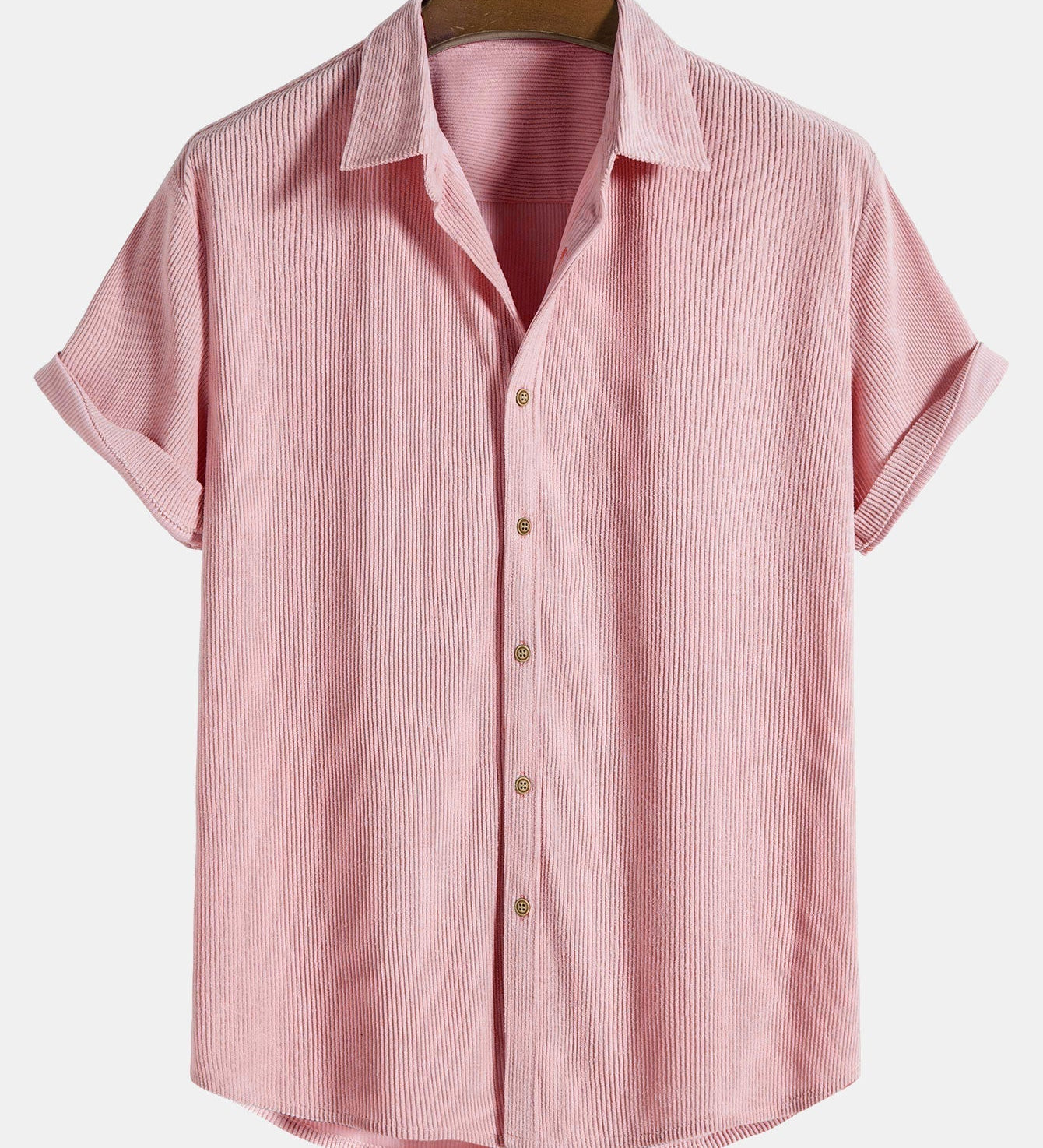 Corduroy Button Short Sleeve Shirt