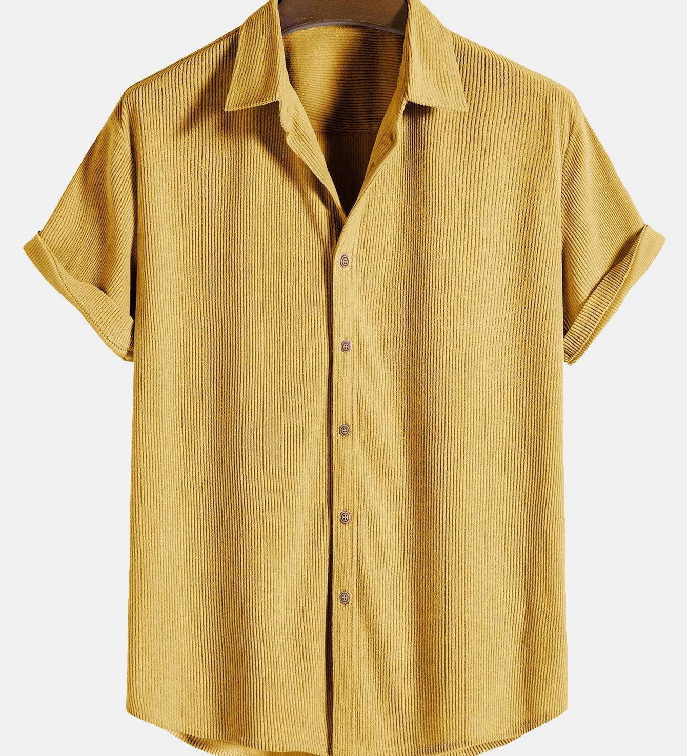 Corduroy Button Short Sleeve Shirt