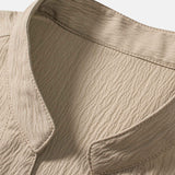 Gerimpelde textuur<tc>rood</tc> V-hals shirt &amp; kreuk textuur<tc>rood</tc> Rechte broek
