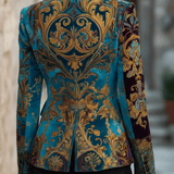 Luxury Bohemian Baroque Velvet Tailored Blazer