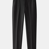 Linen Ribbed Knit Polo & Slim Fit Tapered Trousers