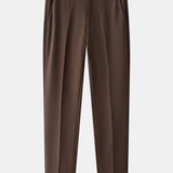 Linen Ribbed Knit Polo & Slim Fit Tapered Trousers