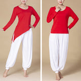 Buddha Stones Solid Color Modal Yoga Dance High Waist Harem Pants With Pockets