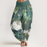 White Lotus Cotton Harem Pants