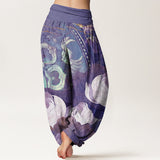 White Lotus Cotton Harem Pants