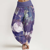 White Lotus Cotton Harem Pants
