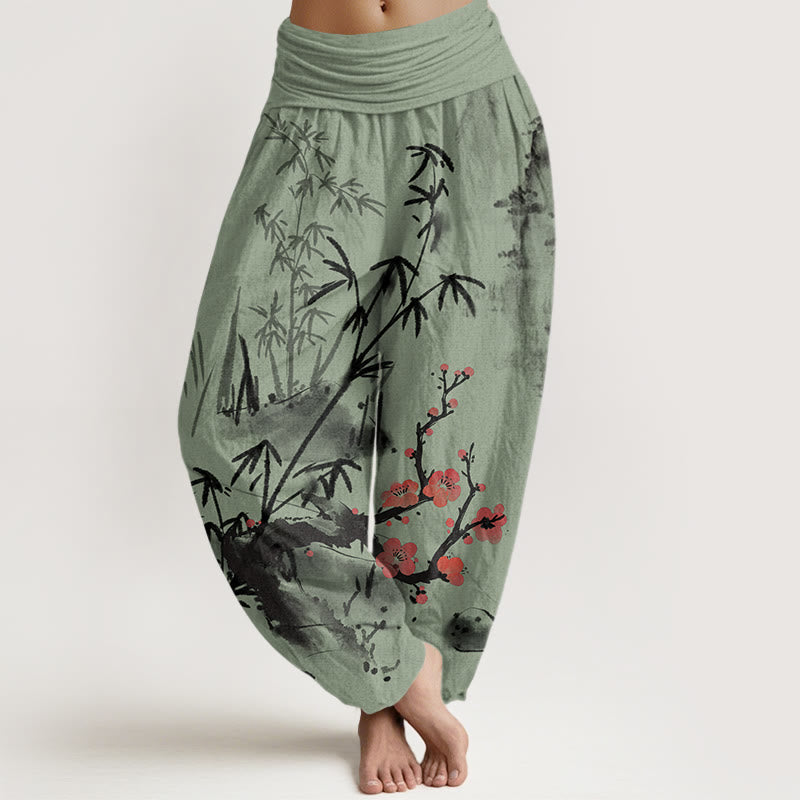 Cotton Bamboo Orchids Harem Pants