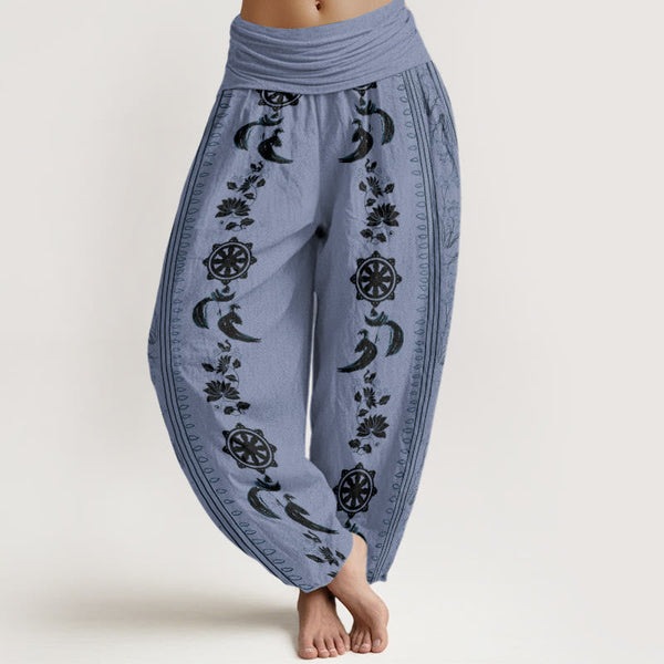 Cotton Dharma Wheel Harem Pants