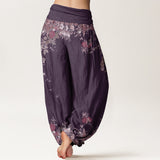 Red Peony Floral Harem Pants