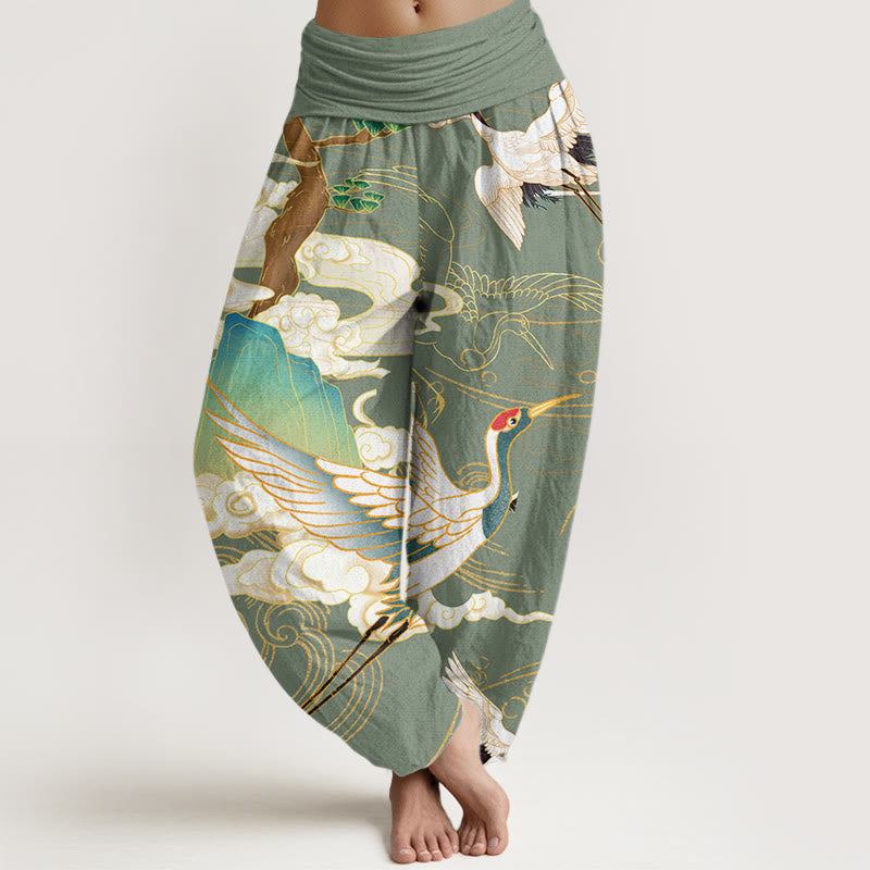 Flying Cranes Harem Pants