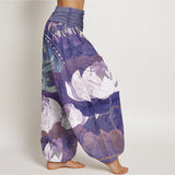 White Lotus Cotton Harem Pants