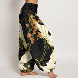 Cranes & Flowers Harem Pants