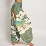 Flying Cranes Harem Pants