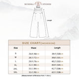 Buddha Stones Plain Color Cotton Linen High Waist Wide Leg Pants With Pockets