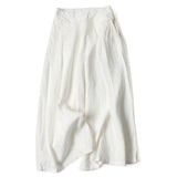 Buddha Stones Plain Color Cotton Linen High Waist Wide Leg Pants With Pockets
