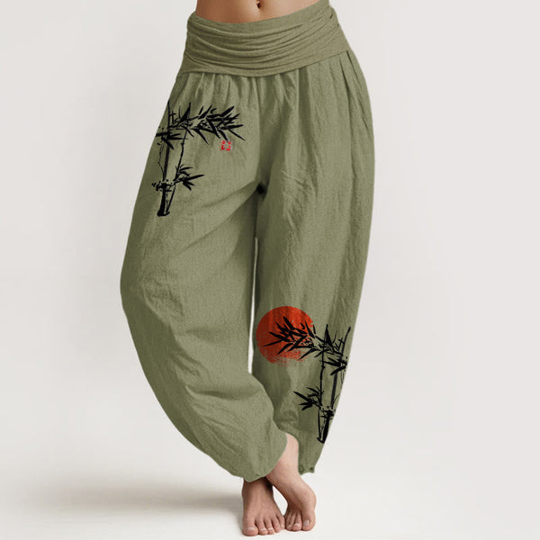 Bamboo Leaves Harem Pants