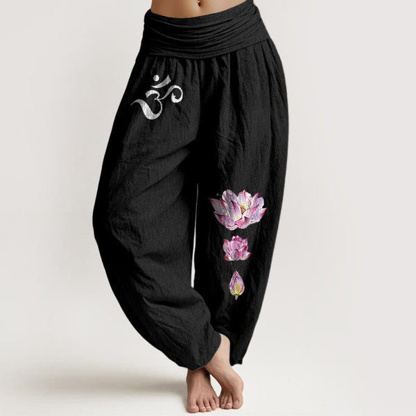 Blooming Lotus Harem Pure Cotton Pants