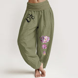 Blooming Lotus Harem Pure Cotton Pants