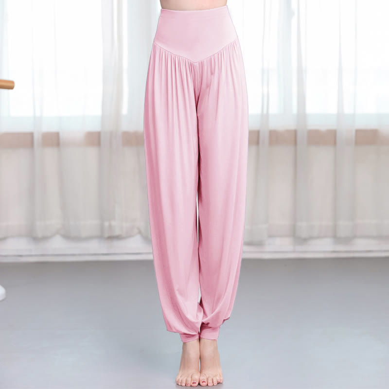 Buddha Stones Plain Color Loose Modal Yoga Dance Harem Pants