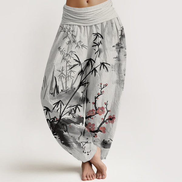 Cotton Bamboo Orchids Harem Pants