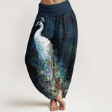 Peacock Print Harem Pants