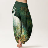 Peacock Print Harem Pants
