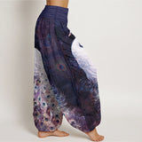 Peacock Print Harem Pants