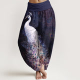 Peacock Print Harem Pants
