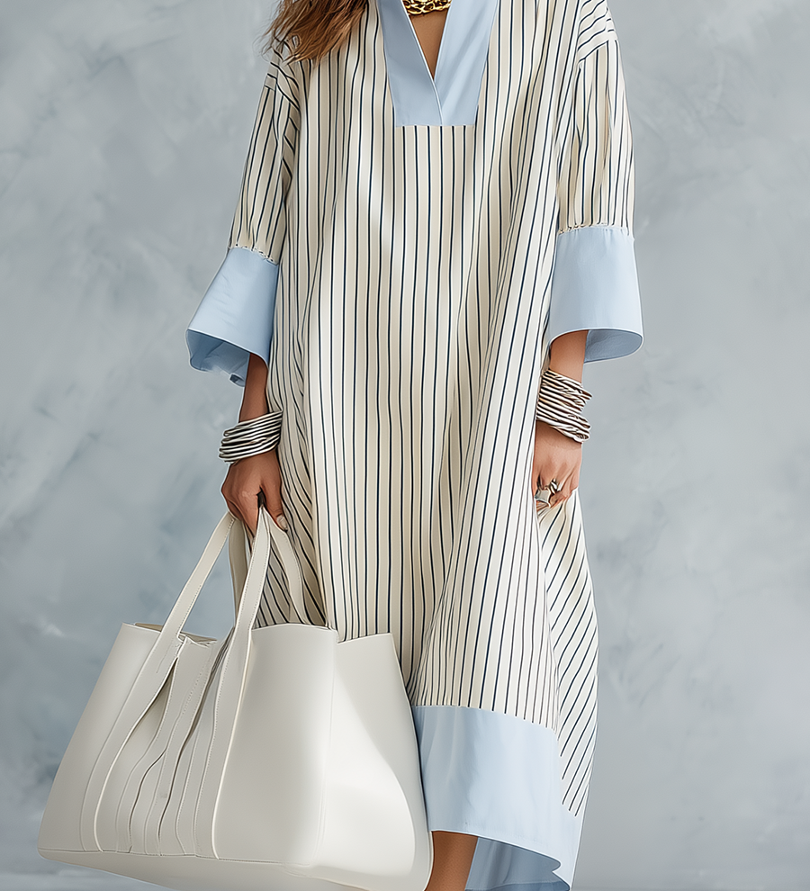 Effortless Striped Midi Dress