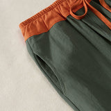 Buddha Stones Spring Casual Drawstring Solid Cotton Women's Harem Pants With Pockets