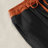 Buddha Stones Color Contrast Corduroy Cotton Women's Thermal Fleece-Lined Harem Pants With Pockets