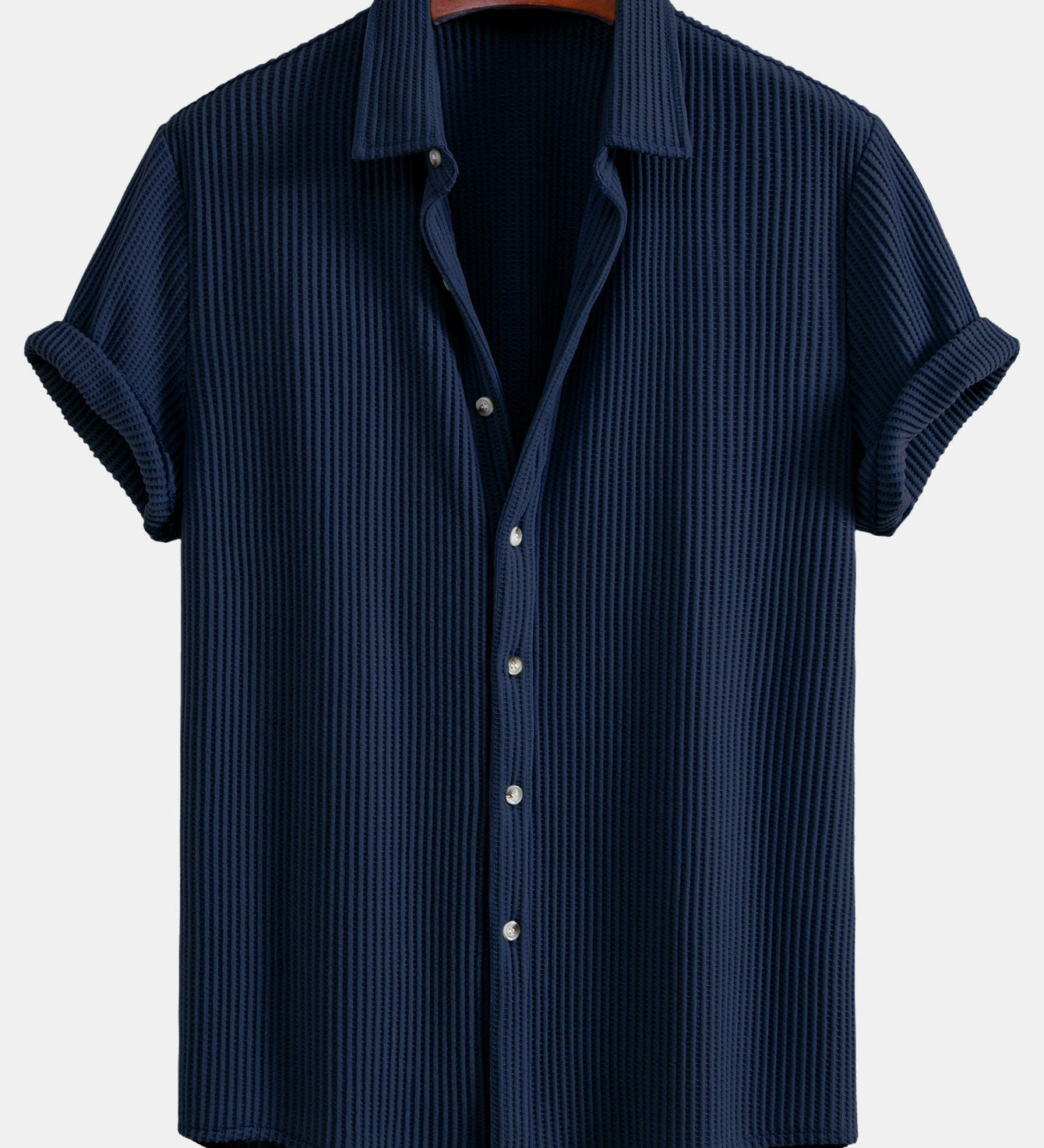 Button-Up Waffle Shirt