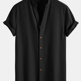 Gerimpelde textuur<tc>rood</tc> V-hals shirt &amp; kreuk textuur<tc>rood</tc> Rechte broek
