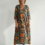 Elise | Clean Ornate Floral Midi Dress