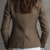 Vintage Tweed Houndstooth Tailored Blazer