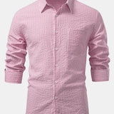 Striped Button-Up Seersucker Shirt