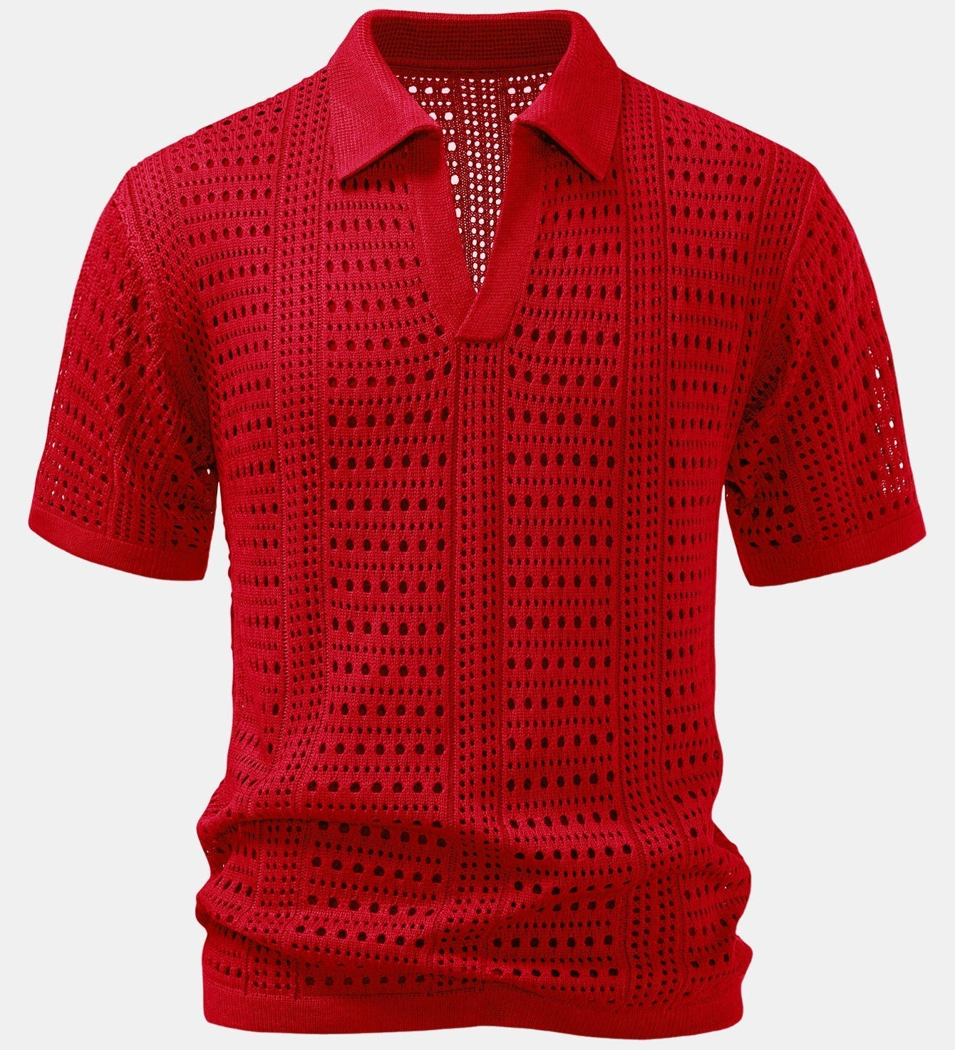 V-Neck Polo Shirt with Hook