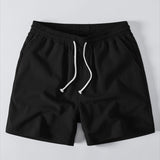 Stripe Open Knit Shirt & Crinkle Textured Drawstring 5" Shorts