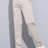 Twist Knit Polo & Elastic Waist Straight Leg Trousers