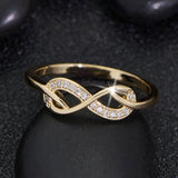 Lysette Crystal Infinity Ring | Gold