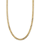 Flat Link Curb Chain Necklace | White Gold