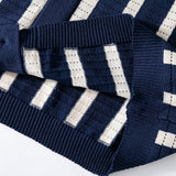 Stripe Button Up Knit Shirt & Straight Leg Linen Pants