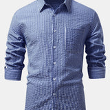 Striped Button-Up Seersucker Shirt