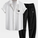 Korte Mouw Wafelshirt & Trekkoord Wafel Joggingbroek