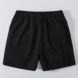 Stripe Open Knit Shirt & Crinkle Textured Drawstring 5" Shorts