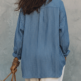 Bohemian Blue Stripe Airy Shirt