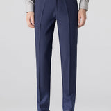 Contrast Trim Ribbed Johnny Collar Knit Polo & Slim Fit Tapered Trousers