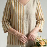 Soren | Light Mixed Stripe Midi Dress